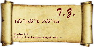 Török Zóra névjegykártya